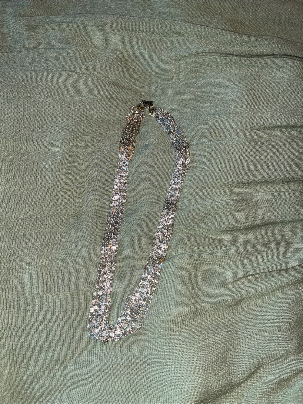Sarah Coventry Silver-Tone Multi Strand Crystal Necklace